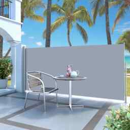 Retractable Side Awning 140 X 300 Cm Grey Vidaxl