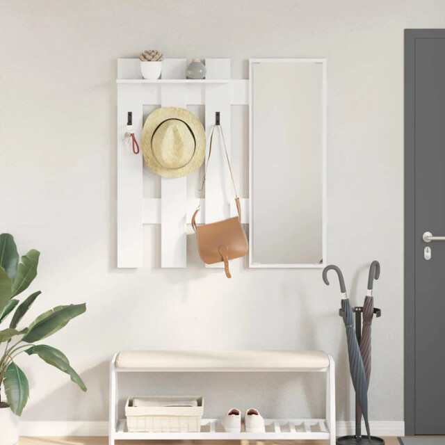 Wall-mounted Coat Rack White 100 X 10 X 100 Cm Engineered Wood Vidaxl