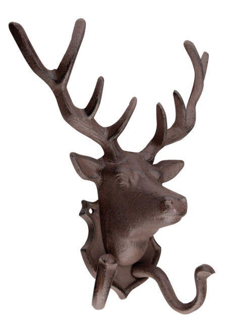 Cast Iron Stag Head Coat Hook Rural Heavyweight Wall Mounted Hangers