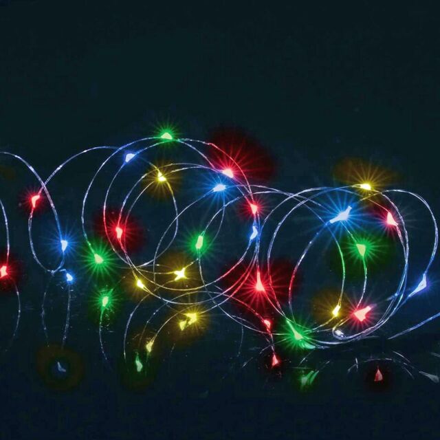 Christmas 100 Micro Brights Battery Timer Led Lights Indoor/outdoor