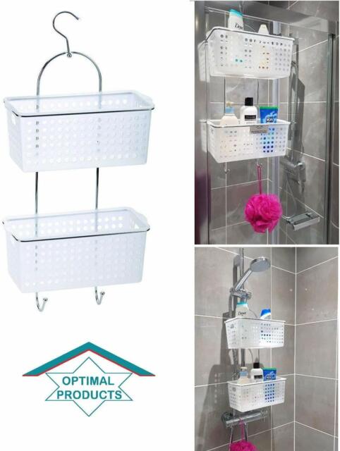 2 Tier Large Hanging Bathroom Organiser Unit Shower Rack Storage Caddy