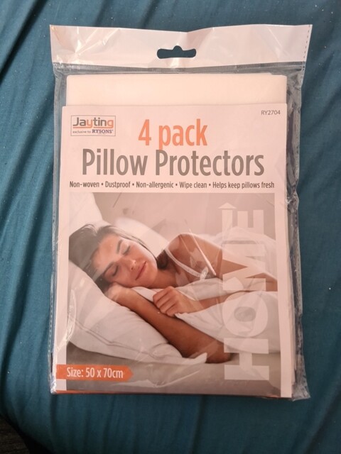 4 Pack Pillow Protector Washable Dustproof Non-allergenic Non Bug