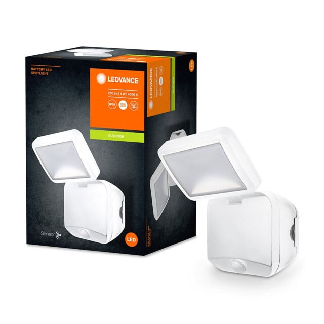 Led Outdoor Spotlight White Ip54 4w 260lm 4000k For 4 X D Battery