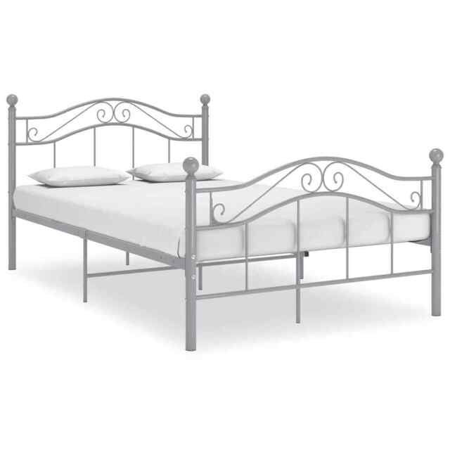 Bed Frame Grey Metal 120x200 Cm Vidaxl