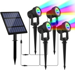 4 In 1 Solar Lights Led Rgb Waterproof Ip65 Outdoor Garden Light Yard