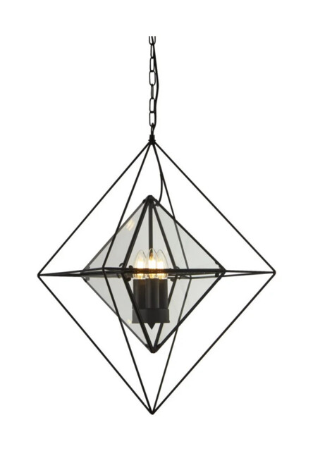Ceiling Light Black Diamond 3 Searchlight 7323-3bk