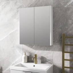 600mm Bathroom Mirror Cabinet 2 Door Storage Cupboard Wall Hung Modern