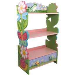 Kids Bookcase With Storage & Drawer, Pink Bookshelf For Children By