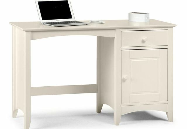 Julian Bowen Cameo Stone White Soild Pine 1 Cupboard 1 Drw Desk