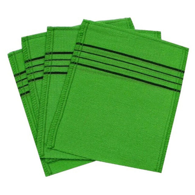 Korean Italy Towel Exfoliating Bath Washcloth 4 Pcs (green) By Happy