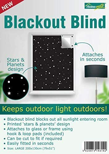 Homemate® Blackout Blind - Hook & Loop