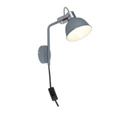 Modern Bedside Wall Lights Grey Reading Plug-in Adjustable Shade E14