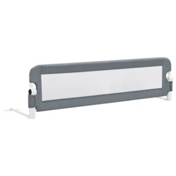 Toddler Bed Rail Grey 150x42cm Polyester Kids Nursery Rails Vidaxl
