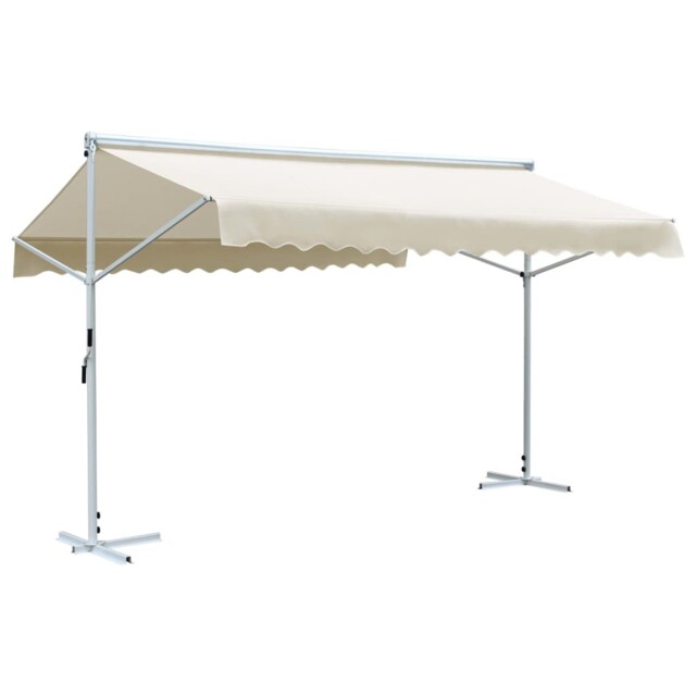 Free Standing Awning 4x3m Cream Outdoor Garden Patio Canopy Sun Shade