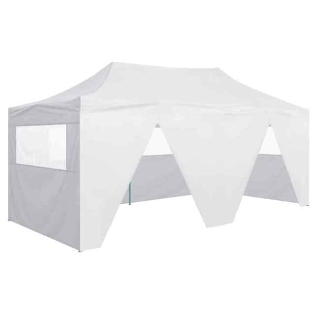 Professional Folding Party Tent With 4 Sidewalls 3x6 M Steel White