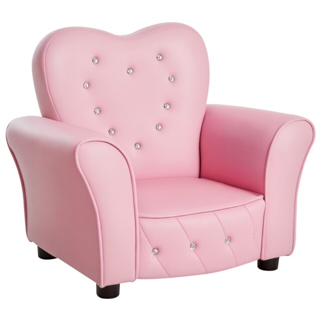 Homcom Kids Sofa Toddler Armchair Children Chair Princess-themed