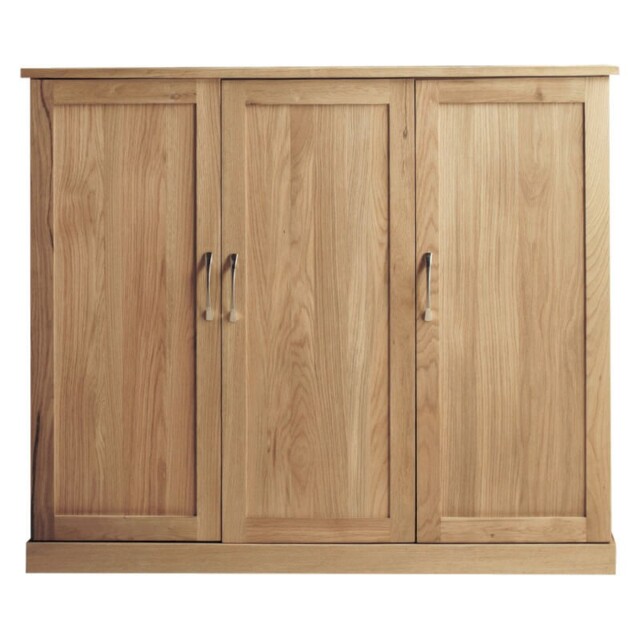 Solid Oak Shoe Cupboard Extra Large Fully Assembled Durable Storage