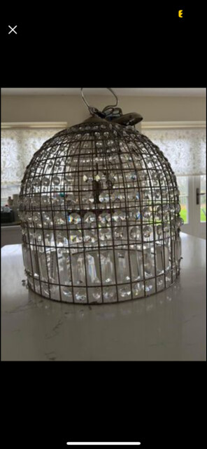 Ceiling Light Shade Chrome Crystal Effect Glass Pendant Lampshade