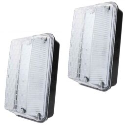 2 X Powermaster Rectangle 10w Led Bulkhead Ip65 Outdoor Wall Light