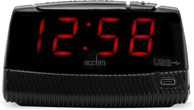 Acctim Wade Led Red Display Digital Alarm Clock With Smart Connector