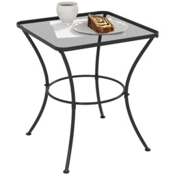 Outsunny 60 Cm Square Metal Table Outdoor Bistro Table Coffee Desk,