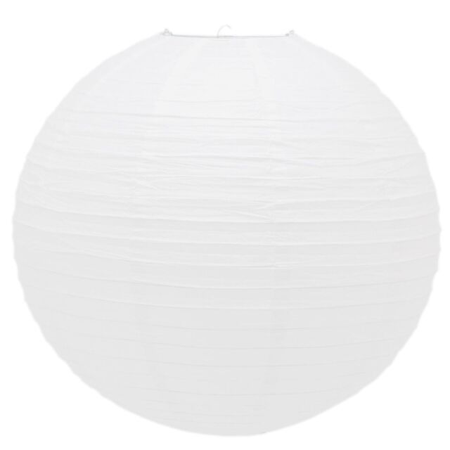 50cm White Paper Lampshade - Classic Bamboo Style Paper Lantern Lamp