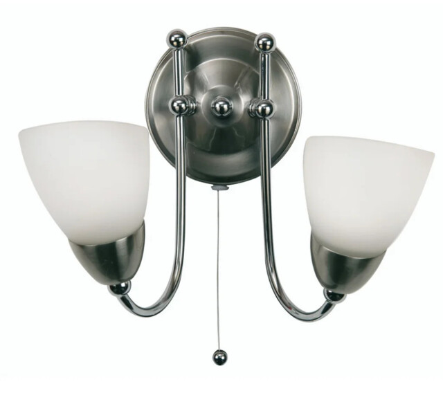 Wall Light Silver Altair Chrome Oaks Lighting 8862/2 Ch
