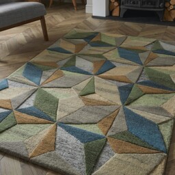 120x170cm Embossed Geo Wool Rug Modern Luxury Living Room Bedroom