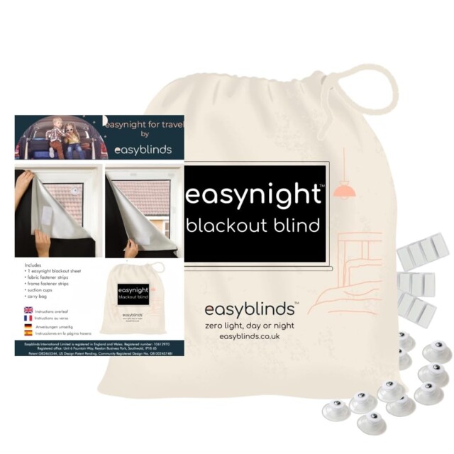 Easynight Portable Travel Blackout Blind - 100% Light 230w X 145h Cm,
