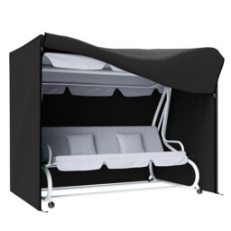 Outsunny 3 Seater Garden Swing Cover, Windproof And Anti-uv, Black