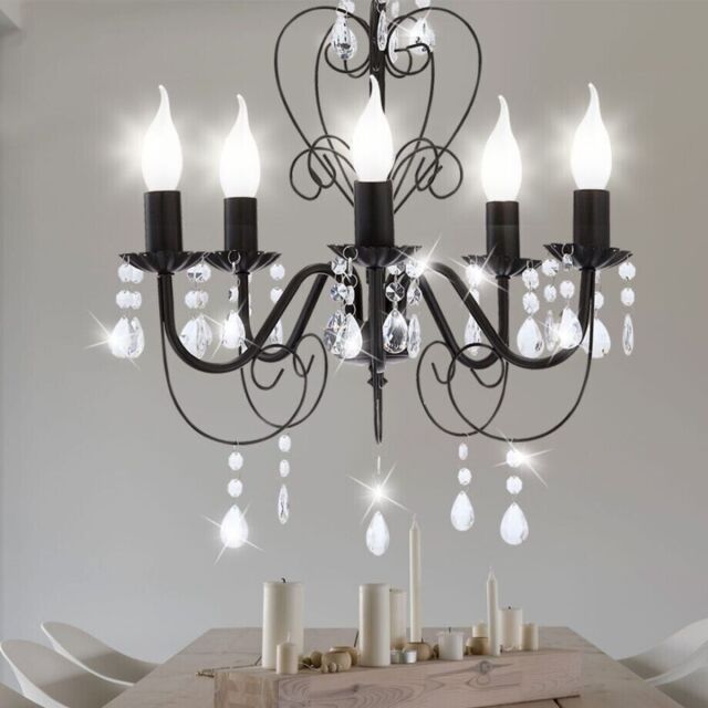 Stunning Globo Black 5 Light Chandelier 5xe14 / 40w 63138-5 {89}
