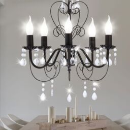 Stunning Globo Black 5 Light Chandelier 5xe14 / 40w 63138-5 {89}