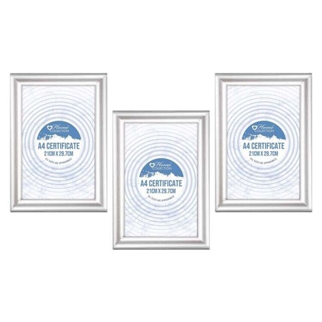 A4 Classic Silver Photo Frame Glass Certificate Picture Frame Gift