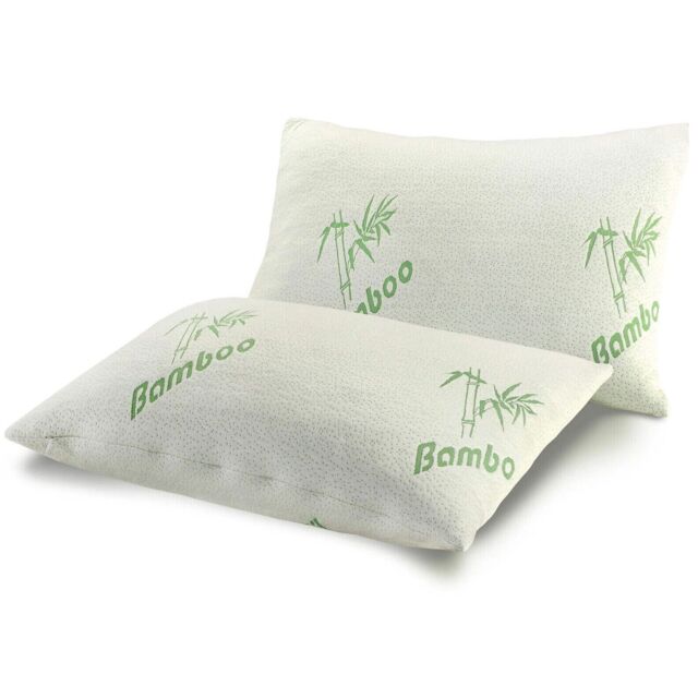 2 Pcs Super Bamboo Memory Foam Head Neck Bamboo Ultra Soft Pillow Anti
