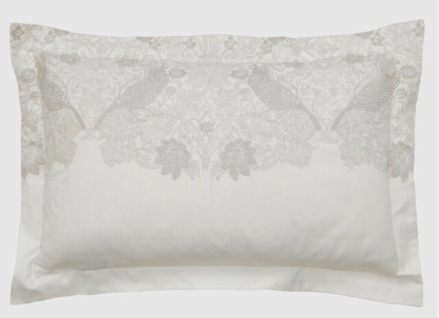 Reduced Morris & Co Strawberry Thief Embroidery Pillowcase
