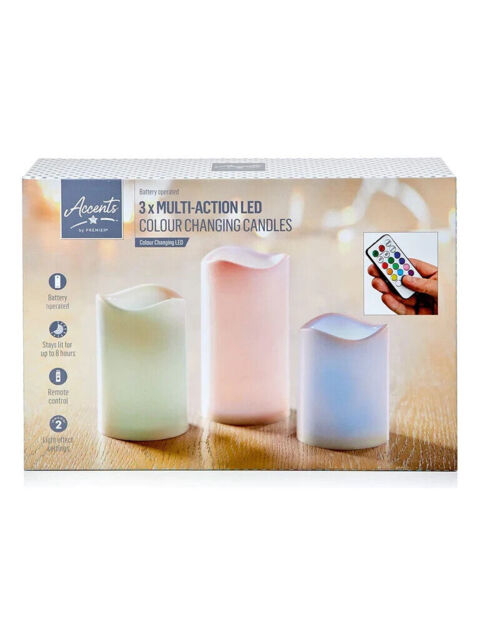 Premier- Battery Candles Colour Changing Led Remote Control