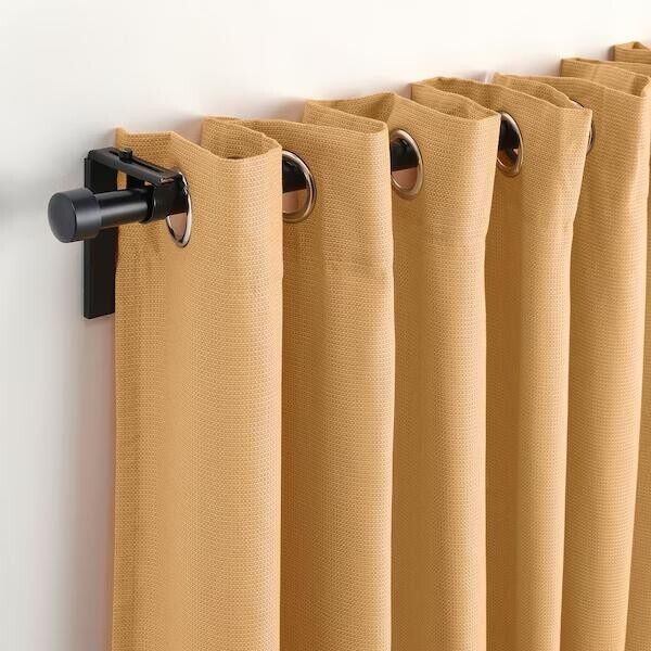 Pair Of Ikea Moalina Curtains, Yellow, 145 X 300 Cm - 004.910.60