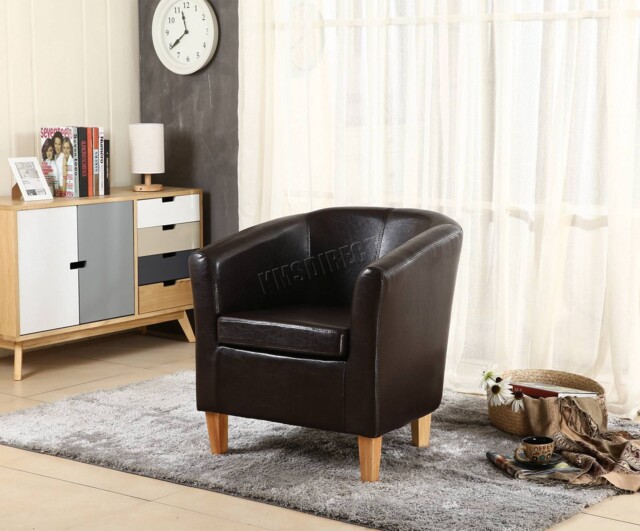 Westwood Tub Chair Pu Faux Leather Armchair Dining Room Modern Office