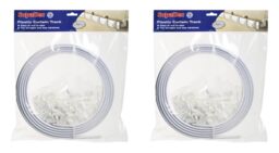 2x Supadec Plastic Coil Curtain Track With Hooks For Straight Or Bay