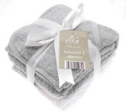 Twin Pack Hooded Towels-new Born Baby- Choice Of Blue, Pink, Grey 100%