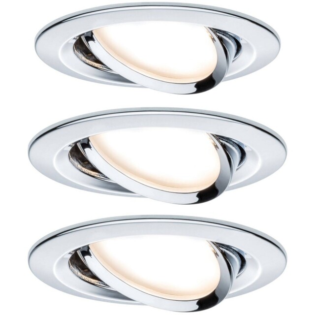 Paulmann Nova Flush Mount Light Set Led 18w Chrome Glossy 3pc