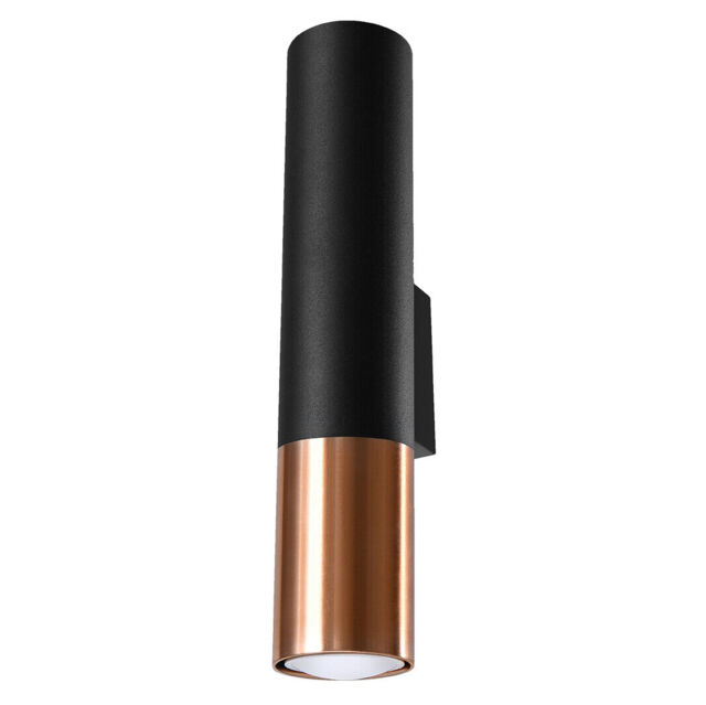 Indoor Wall Lamp Loopez Steel Black/copper Gu10 Led Sollux Lighting