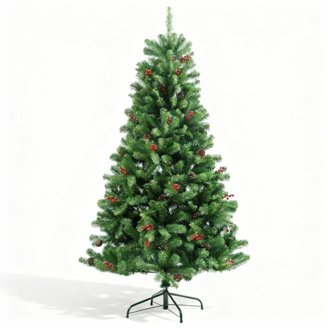Christmas Tree Green Decorated Berry Pine Artificial Bushy Maryland