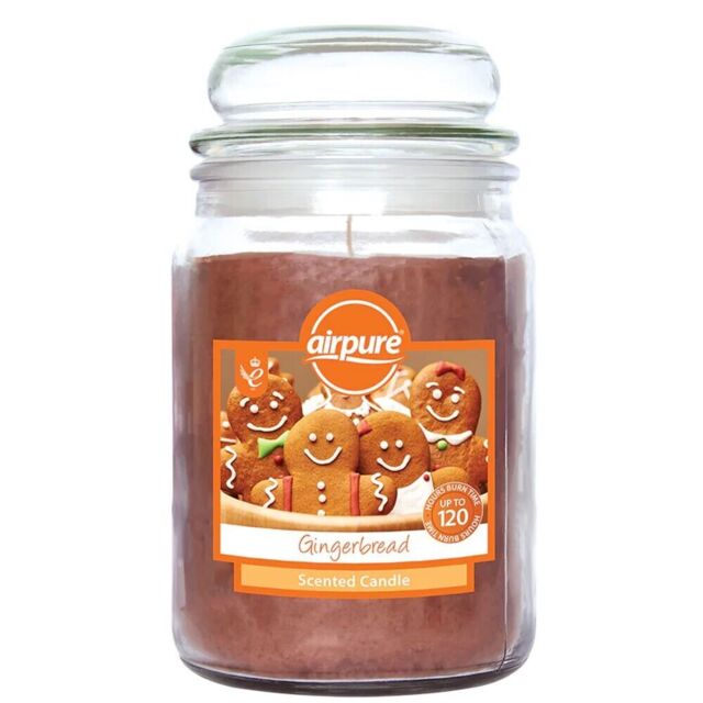 Airpure Large Jar Scented Candle Gingerbread 510g - 120 Hours Burn