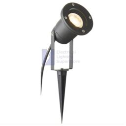 Set Of Black Garden Outdoor Spike Spot / Wall Light Gu10 240v Led /