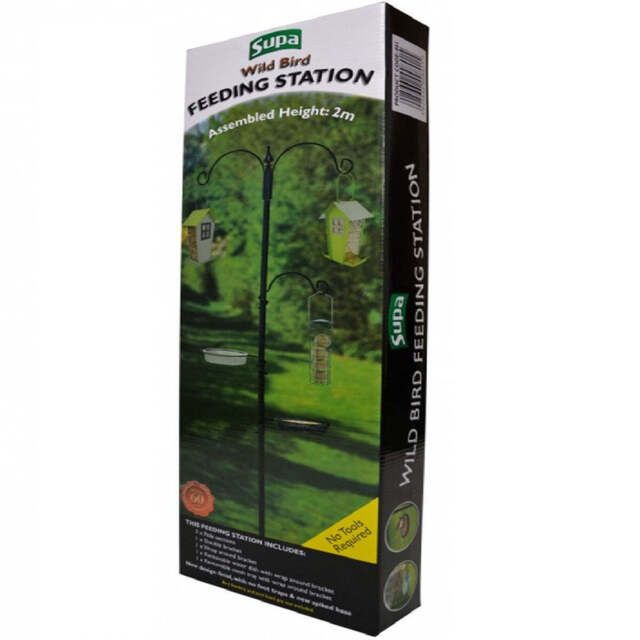 Wild Bird Feeding Station - Supa Garden Iron Feeder Bracket Water Bowl