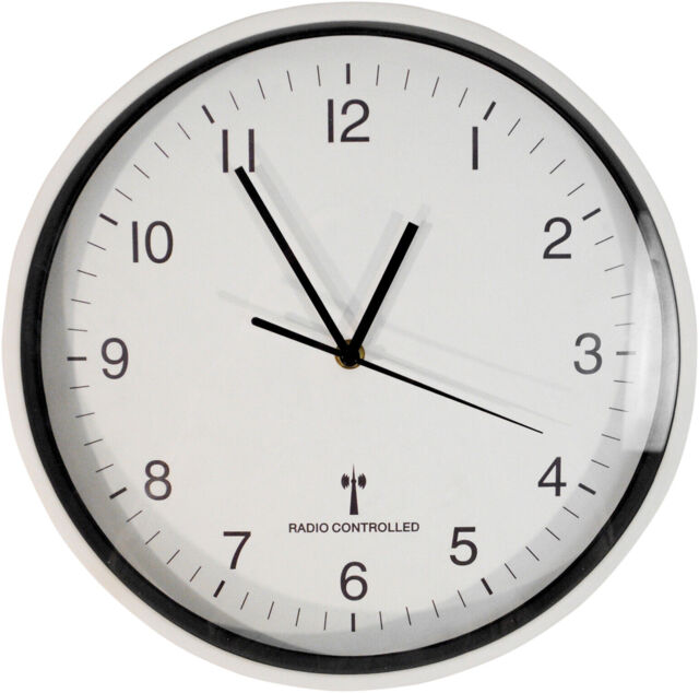 "Wall Mounted Clock 25cm 10"" Radio Controlled"