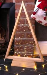 Wooden Self Assembly Battery Powered Christmas Tree With 60 Led's