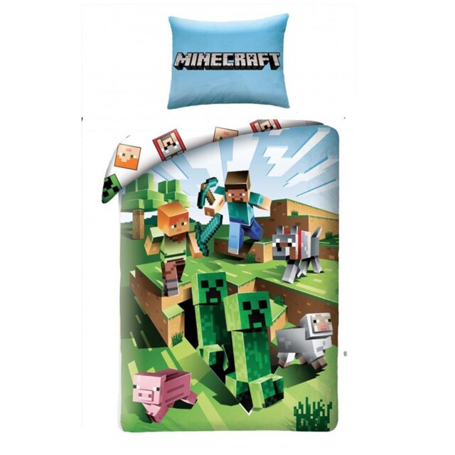 Minecraft Battle Single Duvet Cover Set Cotton European Size Official
