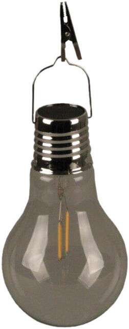 Luxform Lighting Garden Outdoor Led Solar Hanging Filament Glass Bulb